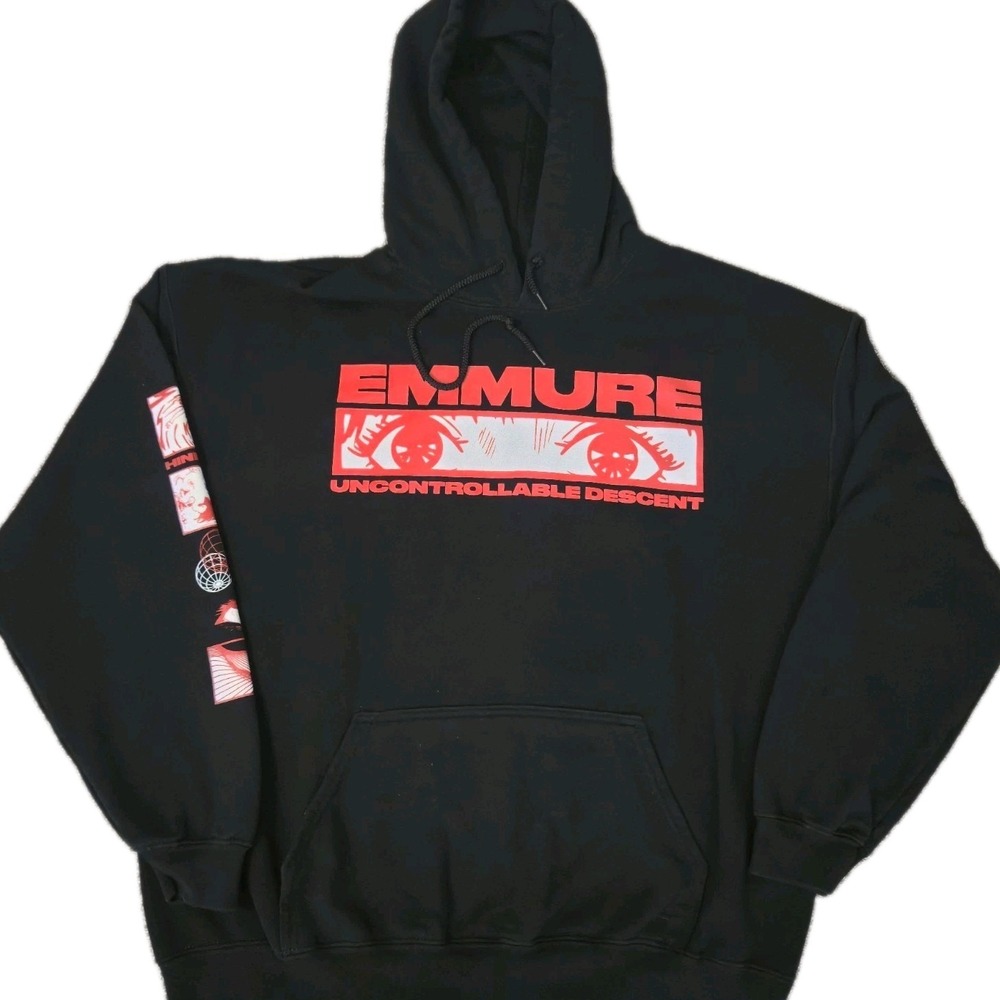 Emmure Band Uncontrollable Descent Hoodie Sweatshirt Metalcore Size L Black
